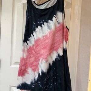 Vibrant Tie-Dye Tank Top in Black and Pink